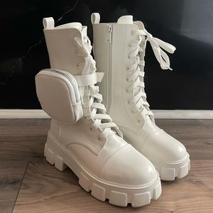 Public Desire Platform White Boots